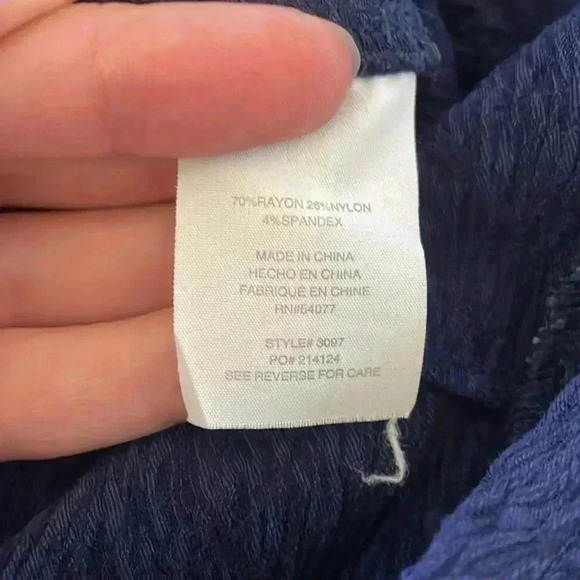 Cabi Textured Tulip Midi Skirt 4 High Waist A-line Flare Navy Career Modest Knit - Picture 7 of 12